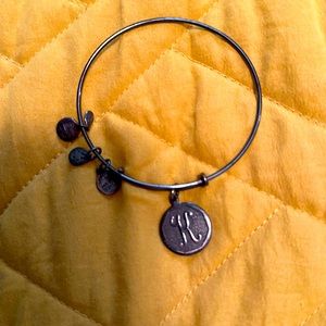 Alex and Ani K bracelet silver slightly tarnished.